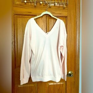 NWOT  open back pink sweater💗